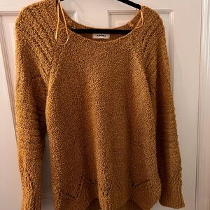 Gold/mustard yellow Sweater with shoulder design